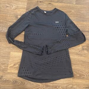 Under Armour ColdGear Fitted Long Sleeve Gray Spotted Performance Base Layer - S